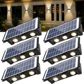 2800s Kialush Solar Step Lights Outdoor 6 Pack 1500mah Wall Fence Sol