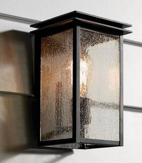 39540 Kichler Nib Arkville Coach Wall Light Black W Seeded Glass 10 Inch Outdoor Patio