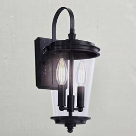 39542 Kichler Holmden 2-light 21 Inch Textured Black Outdoor Wall Light