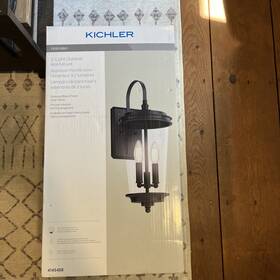 39543 Kichler Holmden 2-light 21 Inch Textured Black Outdoor Wall Light