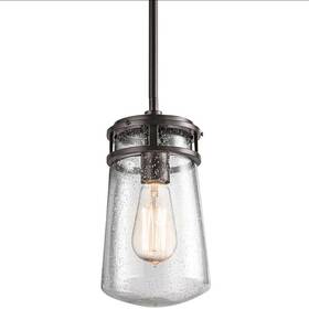 49447az Kichler 49447 Bronze Lyndon 1-light 6 Inch W Pendant With Seedy Glass Shade 49447az Kichler 49447 Bronze Lyndon 1-light 6 Inch W Pendant With Seedy Glass Shade