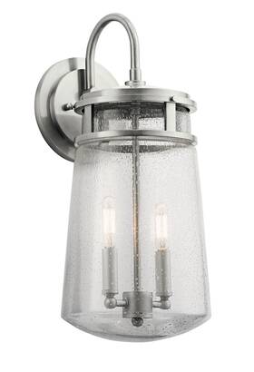 49496ba Kichler Lyndon 2-light Large Outdoor Wall In Brushed Aluminum