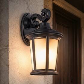 Kichler 49656bk Outdoor Wall Lantern Black 1-light A19 100w Satin Etched