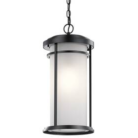 49689bk Kichler 49689 Black Toman Single Light 10 Inch W Outdoor Pendant
