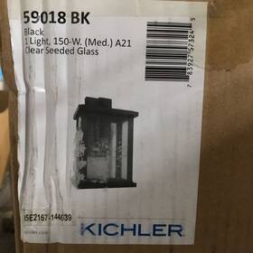 59018bk Kichler Marimount 17 Inch Black Outdoor Hardwired Wall Lantern Sconce