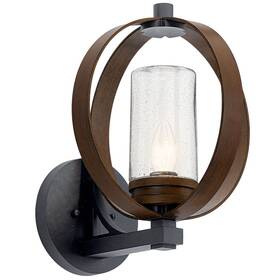 59067aub Kichler 59067 Grand Bank 15 Inch Tall Outdoor Wall Sconce - Auburn Stained