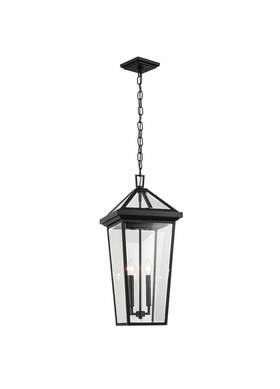 59130bkt Kichler Regence 2 Light Outdoor Hanging Pendant Black/clear Beveled -