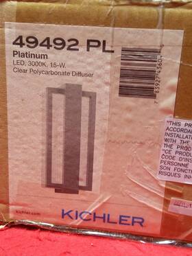 Kichler 783927436045 49492 Pl Led Outdoor Wall Light In Platinum