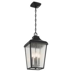 Kichler 783927491112 Forestdale 4-light Outdoor Lantern Pendant Clear Seeded Glass 49740-oz
