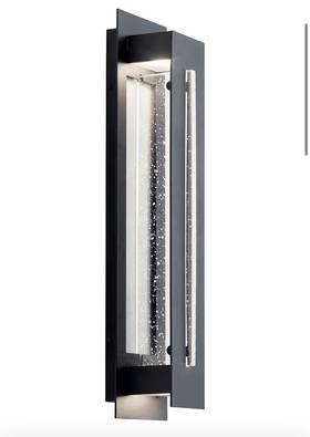Kichler 783927541909 River Path 23 Inch Led Outdoor Wall Light In Textured Black And Seeded Glass Kichler 783927541909 River Path 23 Inch Led Outdoor Wall Light In Textured Black And Seeded Glass