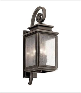 Kichler 783997446753 Wiscombe Park 3-light Olde Bronze Outdoor Hardwired Wall Lantern Sconce With No