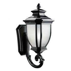 9043bk Kichler Salisbury 29 Inch 1 Light Outdoor Wall With White Linen Glass In Black 9043bk Kichler Salisbury 29 Inch 1 Light Outdoor Wall With White Linen Glass In Black