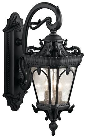 9358bkt Kichler Tournai 3-light 29 Inch Outdoor Xlarge Wall In Textured Black