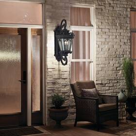 9359bkt Kichler Tournai 37.75 Inch 4 Light Outdoor Wall With Clear Seeded Glass 9359bk