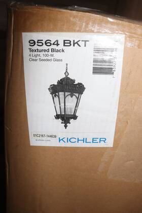 9564bkt Kichler Tournai Outdoor Pendant Light 4 Textured Black 33.5 Inch