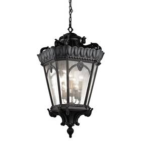 9568bkt Kichler 9568 Black Tournai 8-light Oversize Outdoor Pendant