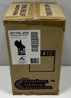 9776-pz Kichler Patina Bronze Chesapeake 12 Inch Clear Glass Outdoor Wall Sconce Nib