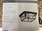 39516 Kichler Inch.linford Outdoor Flush Mount Ceiling Fixture With Clear Wave Glass Panels