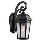 9033bkt Kichler Light Sconce Outdoor Black 1 Courtyard Wall Textured