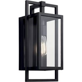 59086bk Kichler Lighting Goson 1 Light 16 Inch Black Outdoor Wall Mount Medium