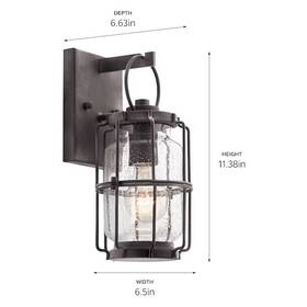 Lw200062-032019 Kichler Montview Gray Wall Light Outdoor Lantern Traditional Antique Farmhouse