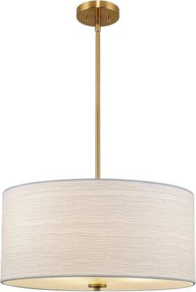 Rv-cc706-181-bn Kira Pearl 18 Inch Modern 3-light Large Drum Pendant Chandelier White Brush Nickel