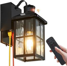 Ccw-wl-1 Kiwilusam Porch Light With Gfci Outlet Remote Dusk To Dawn Outdoor Lighting Out