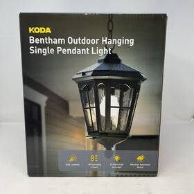Koda 840010305203 Bentham 1 -light Black Textured Glass Lantern Large Outdoor Hanging Light Koda 840010305203 Bentham 1 -light Black Textured Glass Lantern Large Outdoor Hanging Light