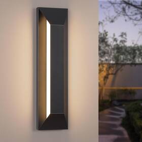 06ftl0304 Lamqee 23 Inch Modern Outdoor Wall Light Exterior Lighting Fixtures Black Ou