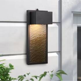 Lamqee 749674199701 1-light Black Outdoor Hardwired Led Flush Mount Wall Sconce Dusk To Dawn