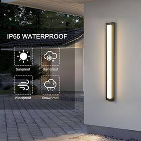 Hd06ftl0334cbk Lamqee 39.3 Inch Black Aluminum Rectangular Linear Led Outdoor Wall Light 06ftl0334cbk Hd06ftl0334cbk Lamqee 39.3 Inch Black Aluminum Rectangular Linear Led Outdoor Wall Light 06ftl0334cbk