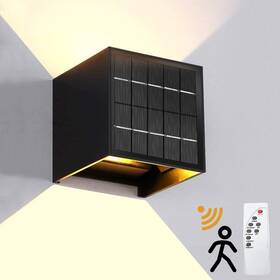 Tyn-085000 Lanfu Solar Powered Motion Sensor Square Outdoor Wall Lights Black Modern Up And Do