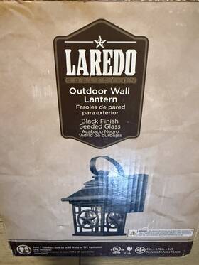 Ouo80419-5-m Laredo Texas Star 1-light Black Outdoor Wall Lantern - Rusticwestern Fixture