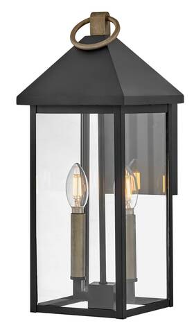 81524bk Lark 81524 Rhett 2 Light 18 Inch Tall Outdoor Wall Sconce - Black