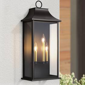 Xg7008o-3bk Lawyettle Dusk To Dawn Outdoor Wall Light 3-light 25.3 Inch Large Xg7008o-3bk Lawyettle Dusk To Dawn Outdoor Wall Light 3-light 25.3 Inch Large