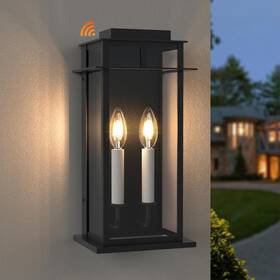 Xg7072o-2bk Lawyettle Dusk To Dawn Outdoor Wall Light Fixtures 2lights 15.6 Inch Large Rustresista