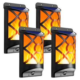 Lazybuddy 194998830913 Solar Flame Lights Outdoor Flickering Flames Wall Light Fire 4 Pack