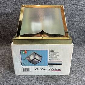 Leadco 270br Lighting Outdoor Fixture Polished Brass Finish Textured Glass Panel
