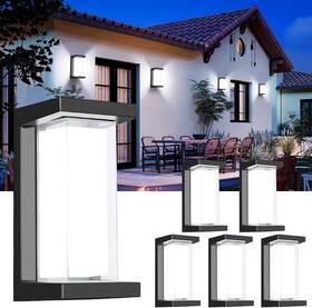 Ledmo 711181101409 18w Led Outdoor Wall Lights Modern Matte Black Waterproof 6 Pack