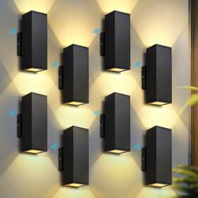 Ga068gyc01-8p Letry 8 Pack Outdoor Wall Light With Dusk To Dawn Sensor 11ftft Led Up Down Sconce