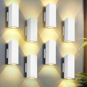 Ga068tcc02-8p Letry 8pcs Outdoor Wall Lights 11 Inch Up Down Led Exterior Sconce 2700k Ip65 Waterproof