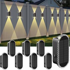 Ip65 Lianglome 792671494126 Solar Fence Lights Outdoor - 3000/4000/6000k 3 Modes Up And Down Lighting