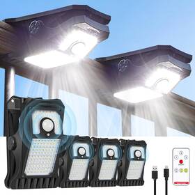 118jzd-4 Lifengsoler 4pack Motion Sensor Lights Outdoor 118leds 800lumens Clip On Solar Powered Mo