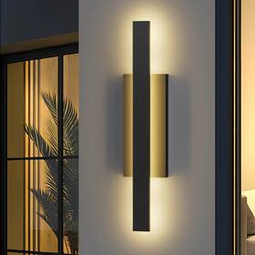 Light 749674198681 Lamqee 22.5 Inch Black Integrated Led Outdoor Hardwired Wall Lantern Sconce