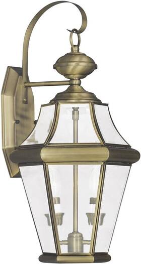 2261-01 Lighting Georgetown 2-light Outdoor Wall Lantern Antique Brass