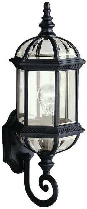 9736bk Lighting Barrie 22 Inch Outdoor Wall Light In Black 1-light Exterior Sconce With Clear