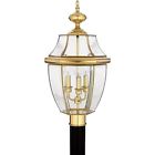 Ny9043b Lighting Newbury Quoizel Light Brass Post Polished Outdoor 3