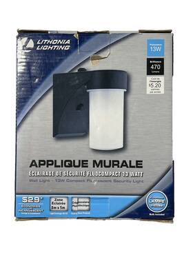 Lithonia Lighting 745975285693 Outdoor Cylinder Wall Light With Dusk To Dawn Photocell Black