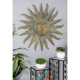 Litton Lane 758647226511 35 Inch X Metal Copper Accents Distressed Sun Wall Sculpture Home Decor Litton Lane 758647226511 35 Inch X Metal Copper Accents Distressed Sun Wall Sculpture Home Decor