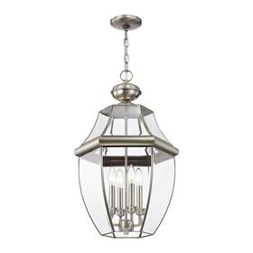 2357-91 Livex Lighting Monterey 4-light Outdoor Hanging Lantern Brushed Nickel